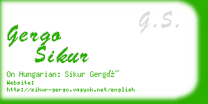 gergo sikur business card